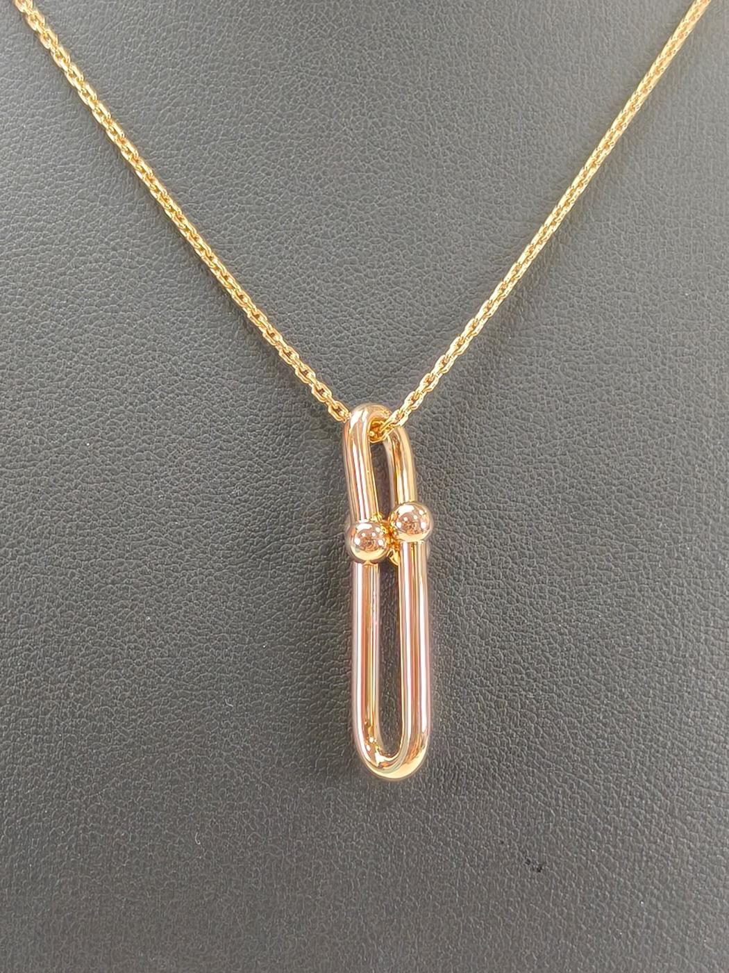 蒂芙尼 (TIFFANY &amp; Co.) Tiffany HardWear Link 吊坠项链，18K 玫瑰金材质。参考编号：10500。