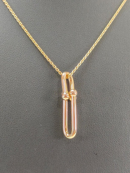 蒂芙尼 (TIFFANY &amp; Co.) Tiffany HardWear Link 吊坠项链，18K 玫瑰金材质。参考编号：10500。