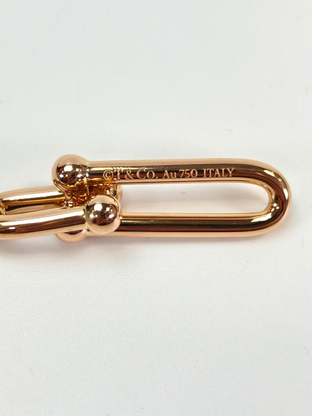 蒂芙尼 (TIFFANY &amp; Co.) Tiffany HardWear Link 吊坠项链，18K 玫瑰金材质。参考编号：10500。