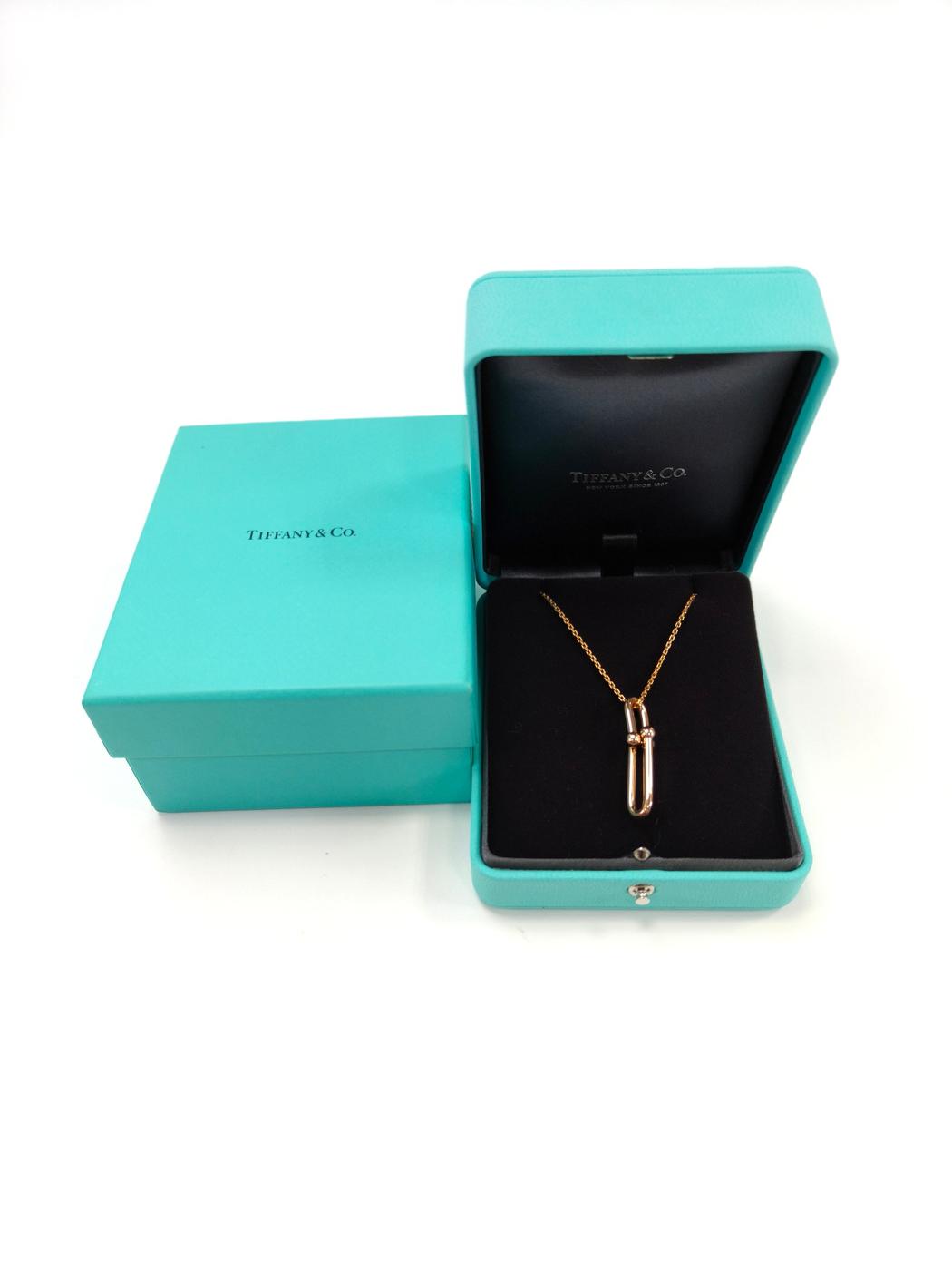 蒂芙尼 (TIFFANY &amp; Co.) Tiffany HardWear Link 吊坠项链，18K 玫瑰金材质。参考编号：10500。