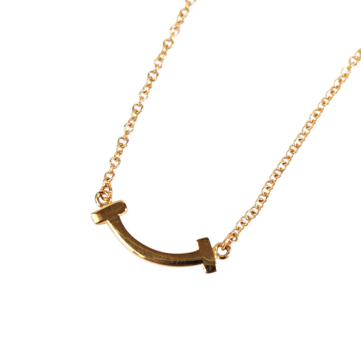 TIFFANY & Co. Tiffany T Smile Pendant Mini Necklace Gold Model Number: 11319