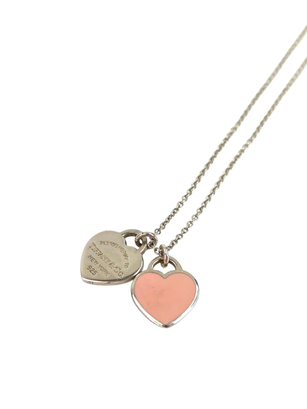TIFFANY ティファニー リターントゥ ダブル ハート ネックレス ピンク×シルバー 管理番号：11337