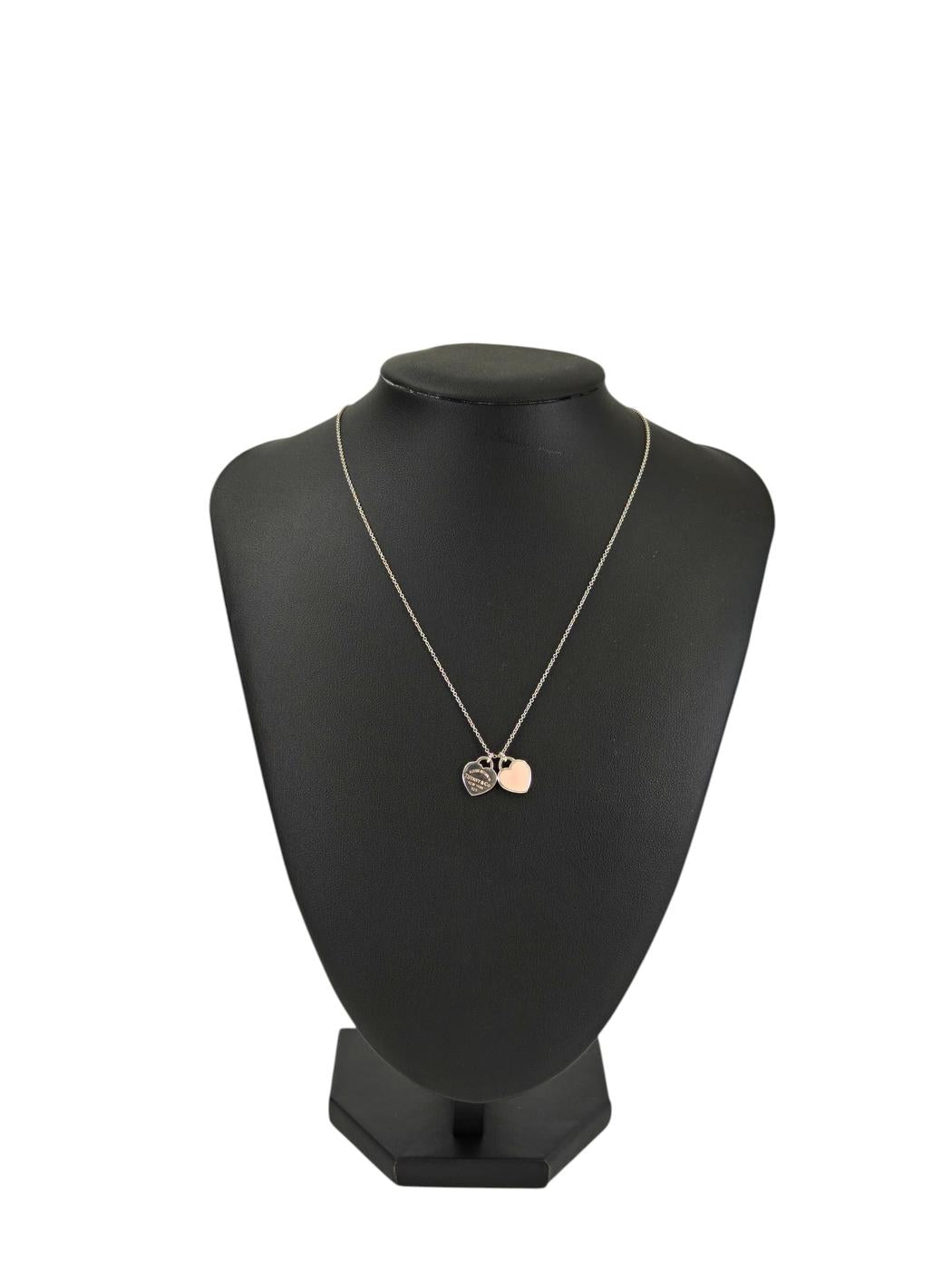 TIFFANY ティファニー リターントゥ ダブル ハート ネックレス ピンク×シルバー 管理番号：11337
