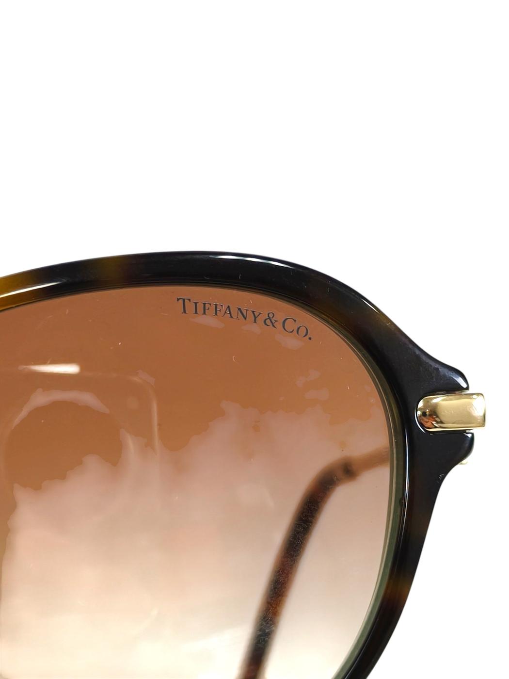 Tiffany ティファニー T モチーフ オーバルサングラス ハバナ×スカイブルー 管理番号：11406