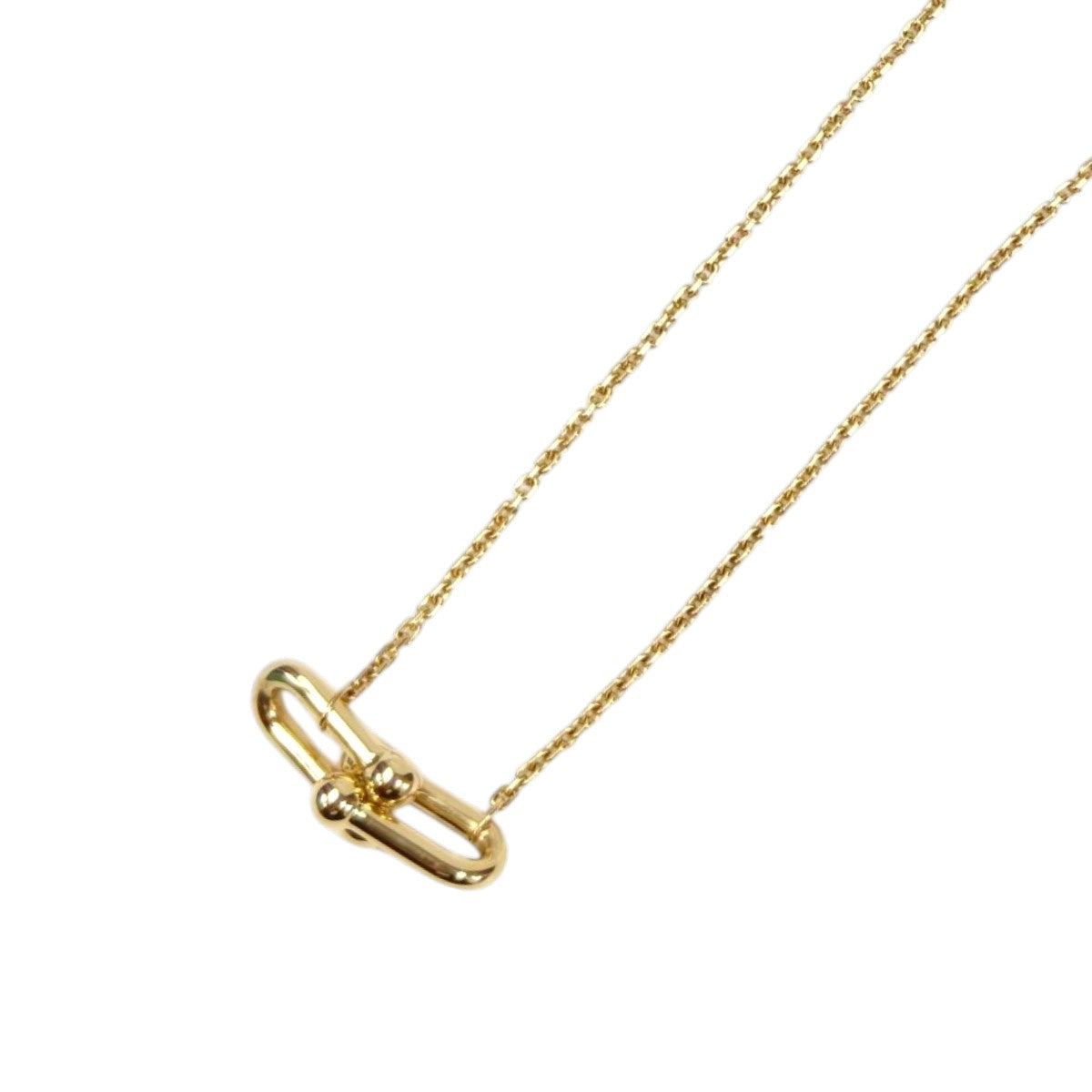 TIFFANY ティファニー ハードウェア ダブルリンク ペンダント K18 ネックレス ゴールド 管理番号：11559