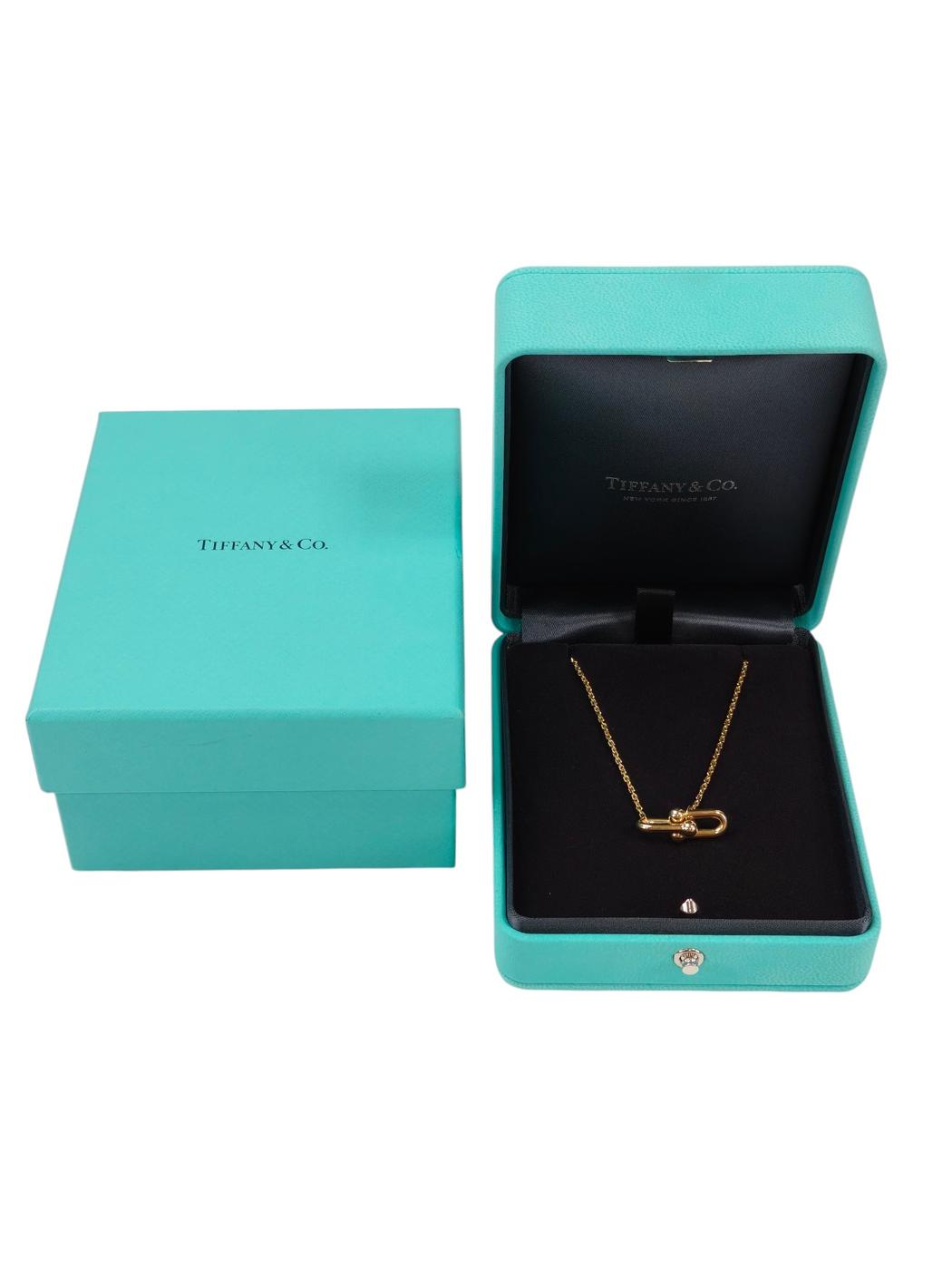 TIFFANY ティファニー ハードウェア ダブルリンク ペンダント K18 ネックレス ゴールド 管理番号：11559