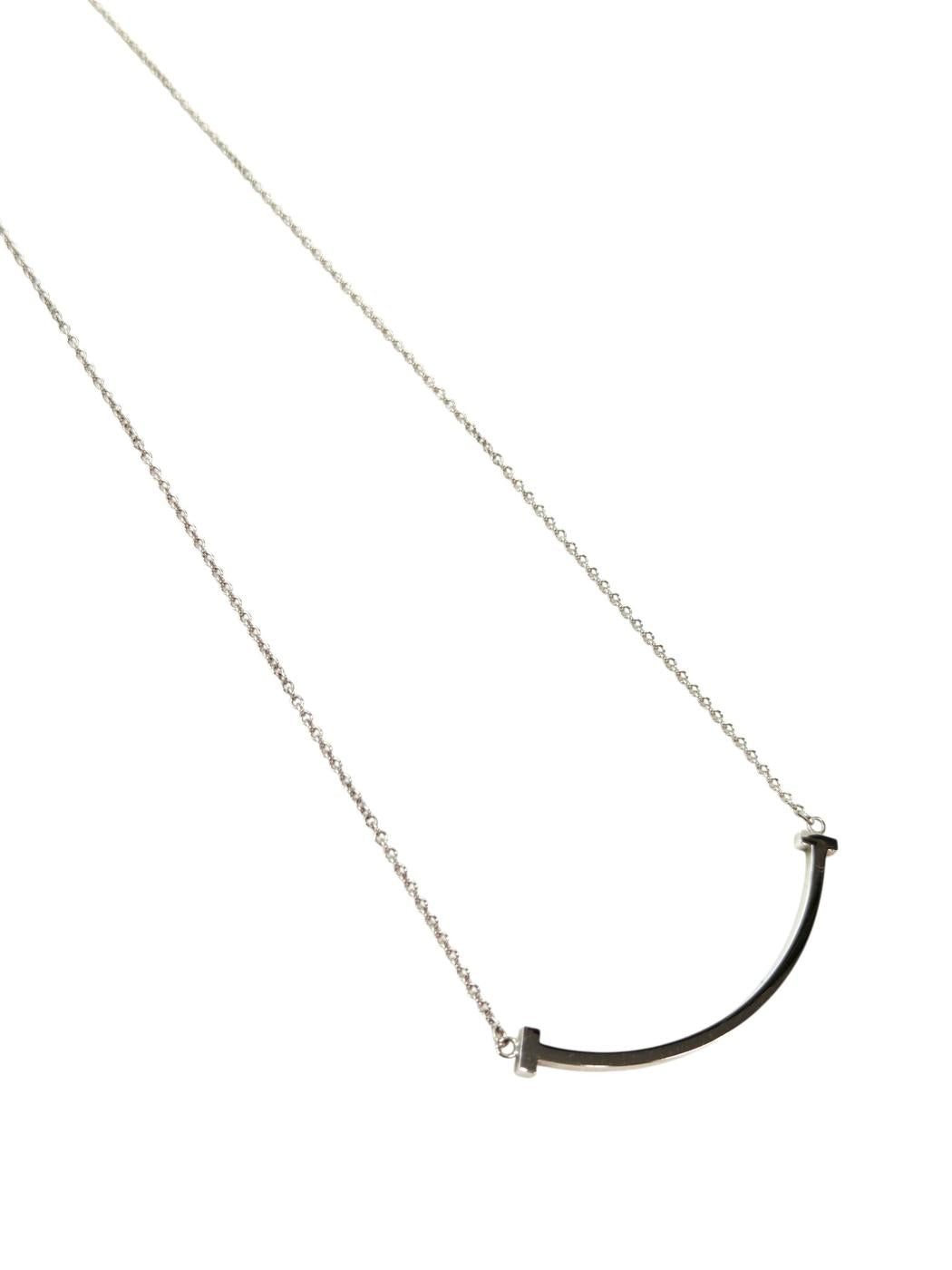 Tiffany & Co. T系列微笑项链（小号），18K白金，长度约40.6～45.7厘米，管理编号：11747