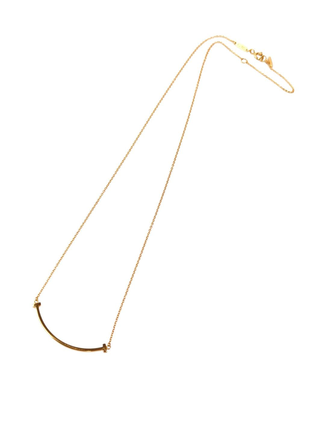 Tiffany＆Co Tスマイルスモール 長さ40.6~45.7cm ネックレス18Kローズゴールド 管理番号：11748