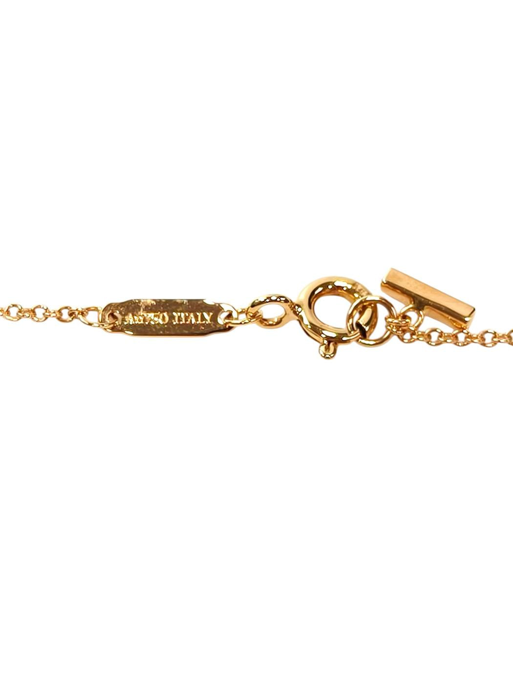 Tiffany & Co. T Smile Mini Diamond 18K PG Necklace, 2.3g, Control Number: 11828