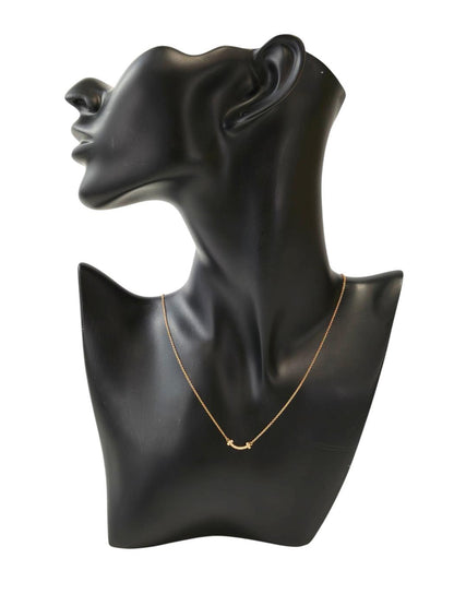 Tiffany & Co. T Smile Mini Diamond 18K PG Necklace, 2.3g, Control Number: 11828