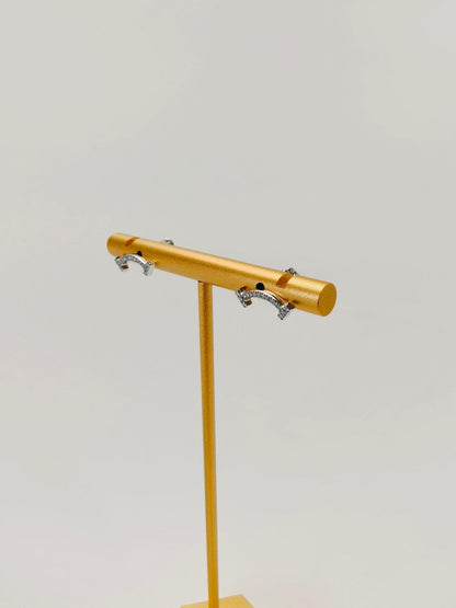 蒂芙尼 (Tiffany &amp; Co.) T 字微笑钻石银耳环（货号：9738）