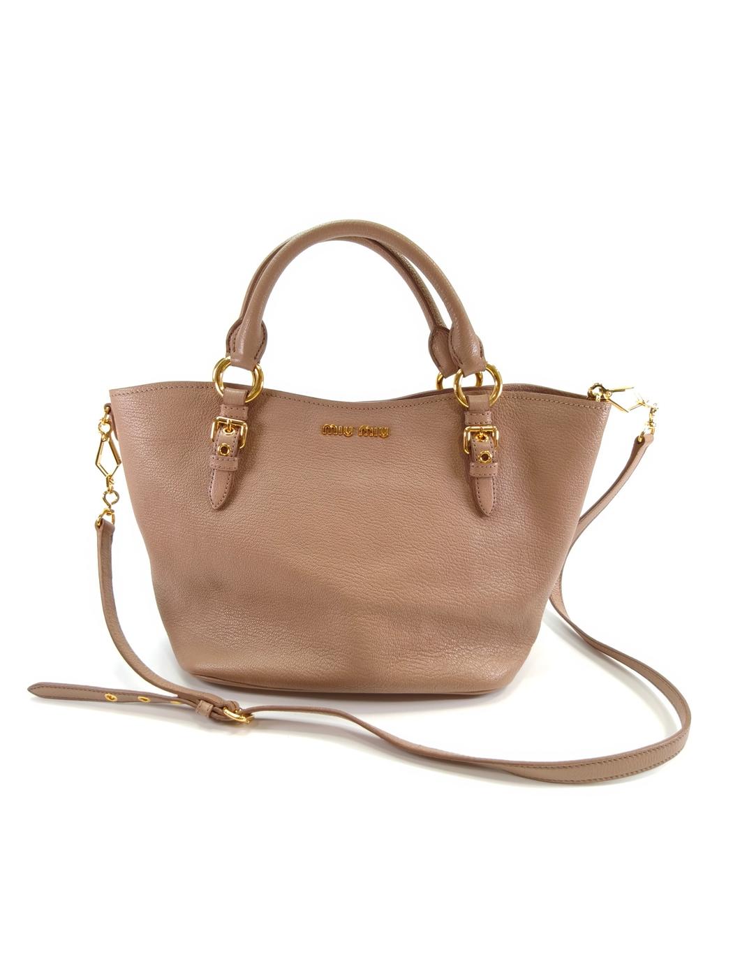 MiuMiu ミュウミュウ 2WAY ハンドバッグ ショルダーバッグ マドラス ベージュ 管理番号：10048