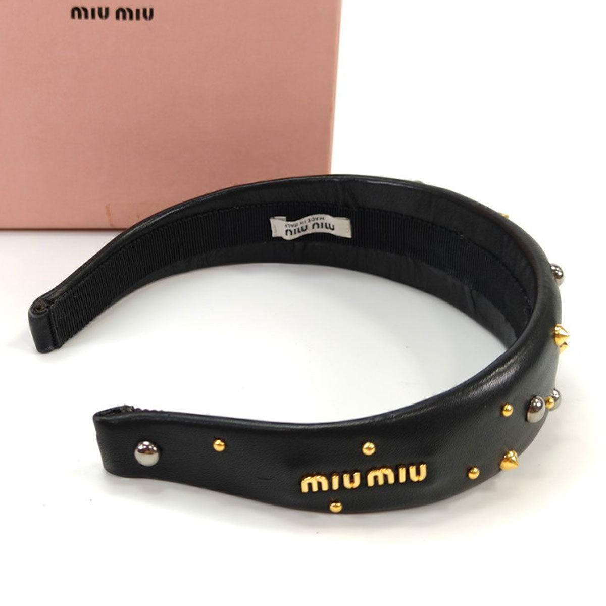 MIUMIU铆钉发箍，发饰，黑色，货号：10325