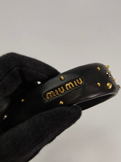 MIUMIU铆钉发箍，发饰，黑色，货号：10325