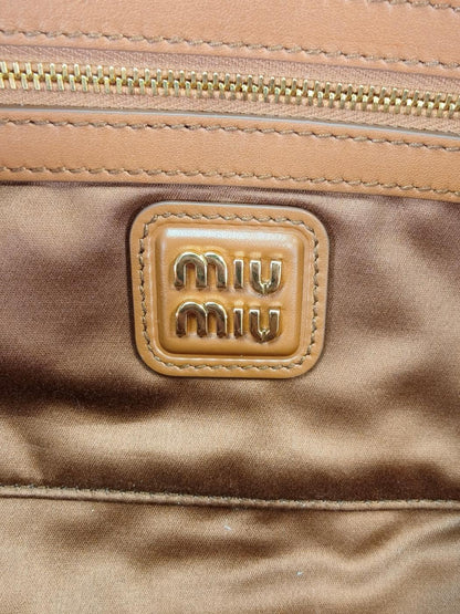 MIU MIU Arcadi 大号皮革手提包 干邑色 参考编号：10431