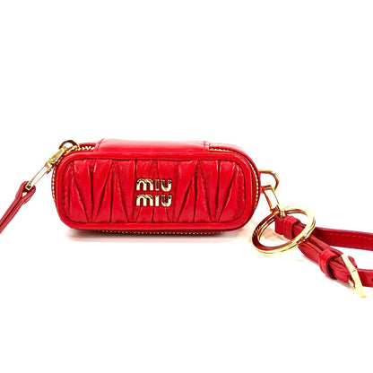 miumiu ミュウミュウ マテラッセ ポーチ リップケース キーホルダー 赤 管理番号：11288