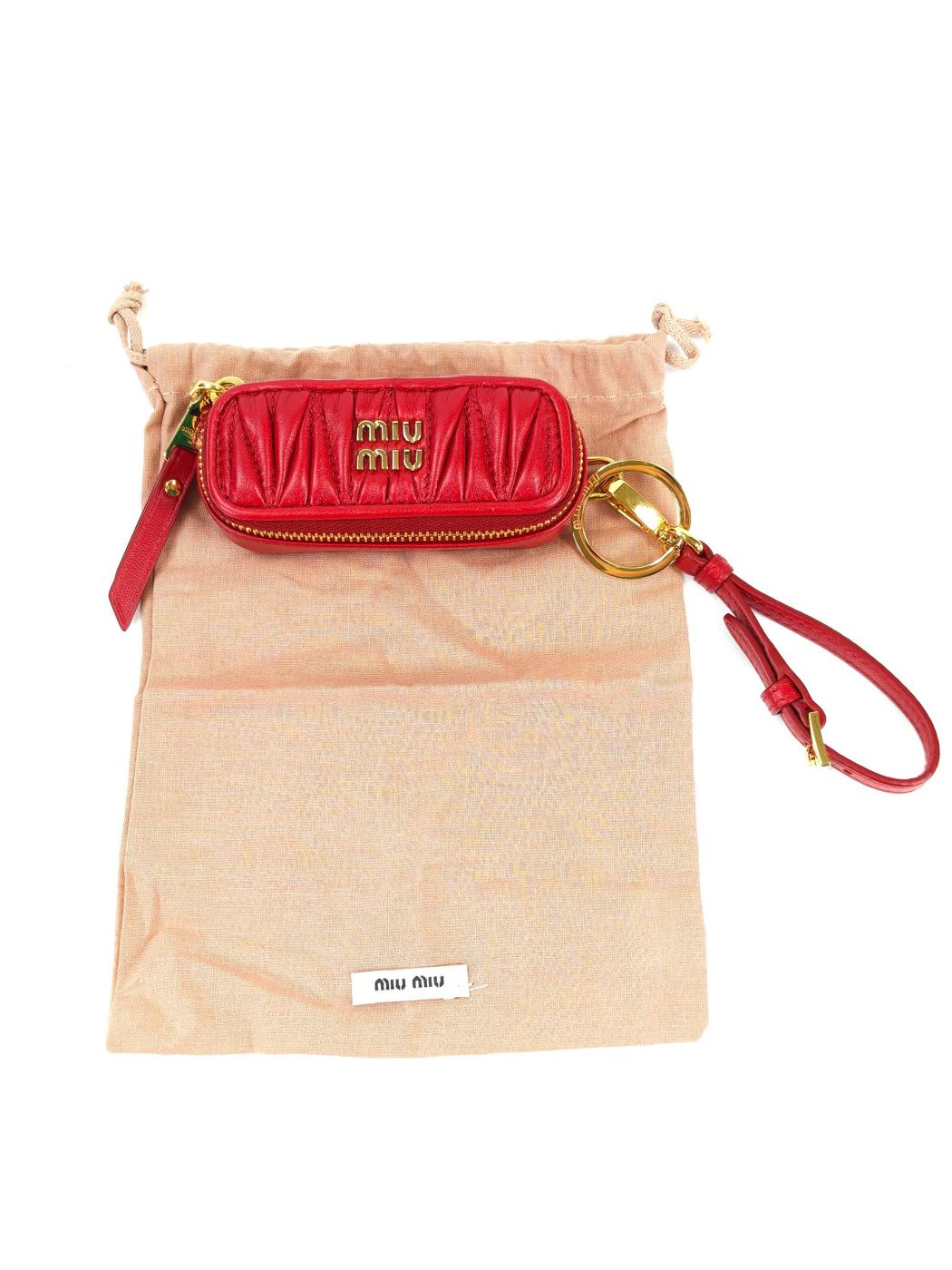 miumiu ミュウミュウ マテラッセ ポーチ リップケース キーホルダー 赤 管理番号：11288