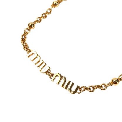 MIUMIU Miu Miu Logo Metal Chain Necklace Gold Product Number: 11424