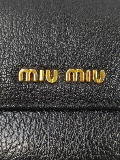MIUMIU ミュウミュウ コンパクト 三つ折り 財布 ブラック 管理番号：11477