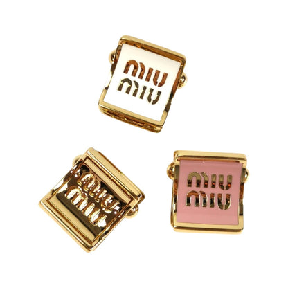 MIUMIU ミュウミュウ ヘアクリップ3セット ピンク×ホワイト×ゴールド 管理番号：11478
