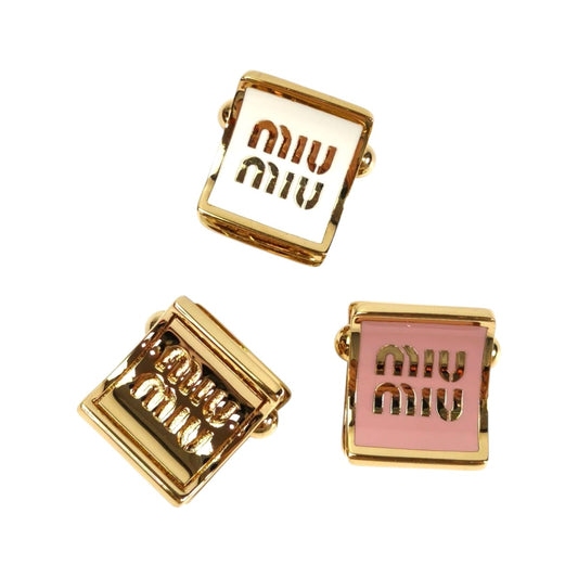 MIUMIU ミュウミュウ ヘアクリップ3セット ピンク×ホワイト×ゴールド 管理番号：11478