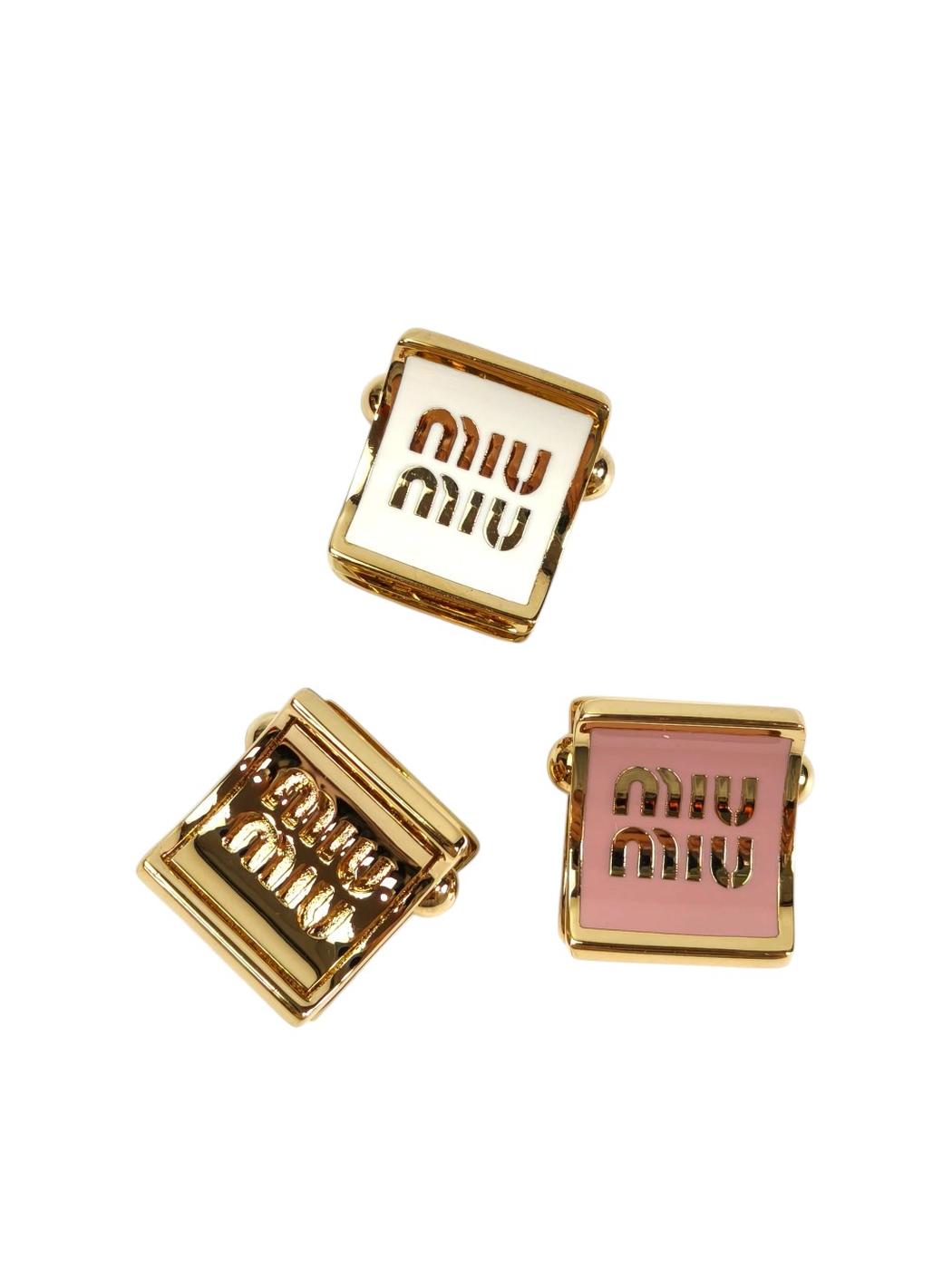 MIUMIU ミュウミュウ ヘアクリップ3セット ピンク×ホワイト×ゴールド 管理番号：11478