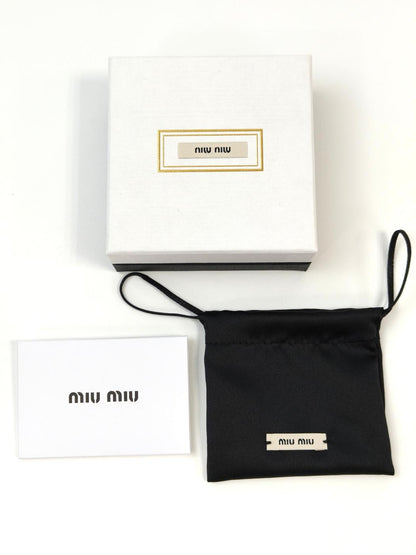 MIUMIU ミュウミュウ エナメルメタル ロゴ ヘアクリップ レッド×ゴールド 管理番号：11500