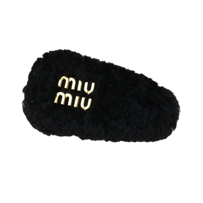MIUMIU ミュウミュウ ロゴ付き ヘアクリップ ブラック 管理番号：11567