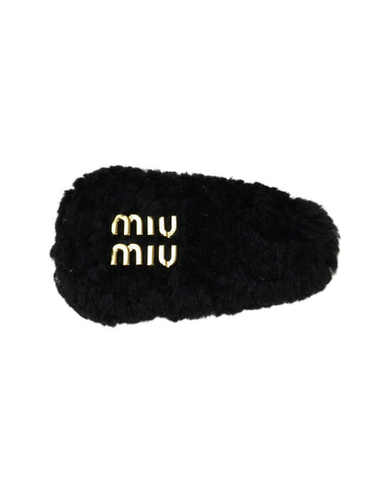 MIUMIU ミュウミュウ ロゴ付き ヘアクリップ ブラック 管理番号：11567