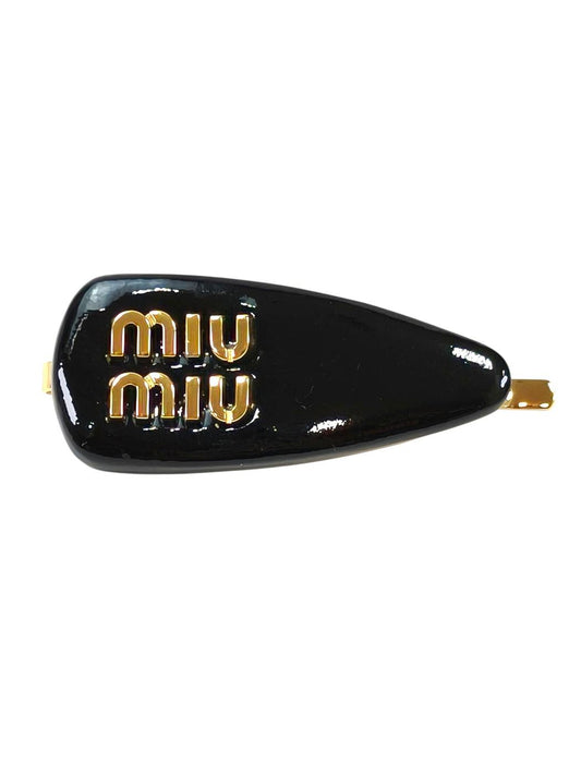 MIUMIU 缪缪 标识发夹 黑色x金色 款号：11568