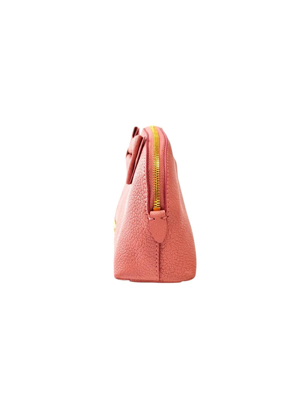 miumiu マドラス オルキデーア ポーチ ピンク 山羊革 レザー レディース イタリア製 管理番号：11756
