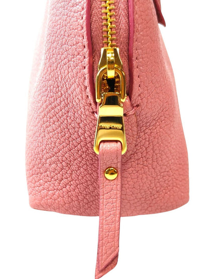 miumiu マドラス オルキデーア ポーチ ピンク 山羊革 レザー レディース イタリア製 管理番号：11756