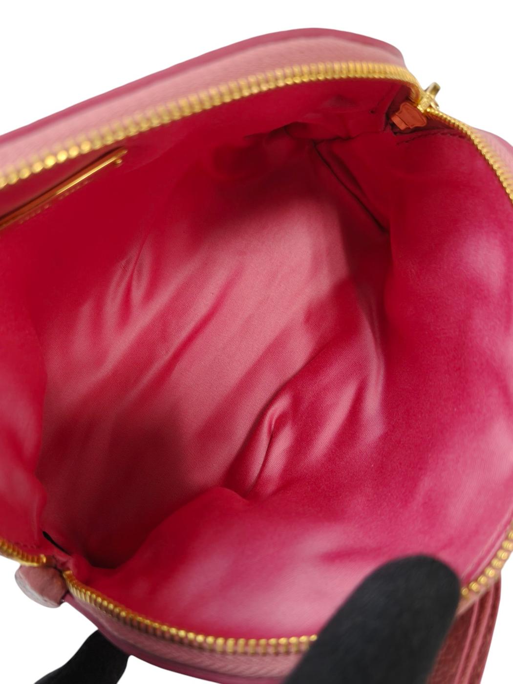 miumiu マドラス オルキデーア ポーチ ピンク 山羊革 レザー レディース イタリア製 管理番号：11756