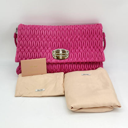 MIUMIU ミュウミュウ マテラッセ ナッパクリスタル ショルダーバッグ ピンク RP0233 3Way 管理番号：8787