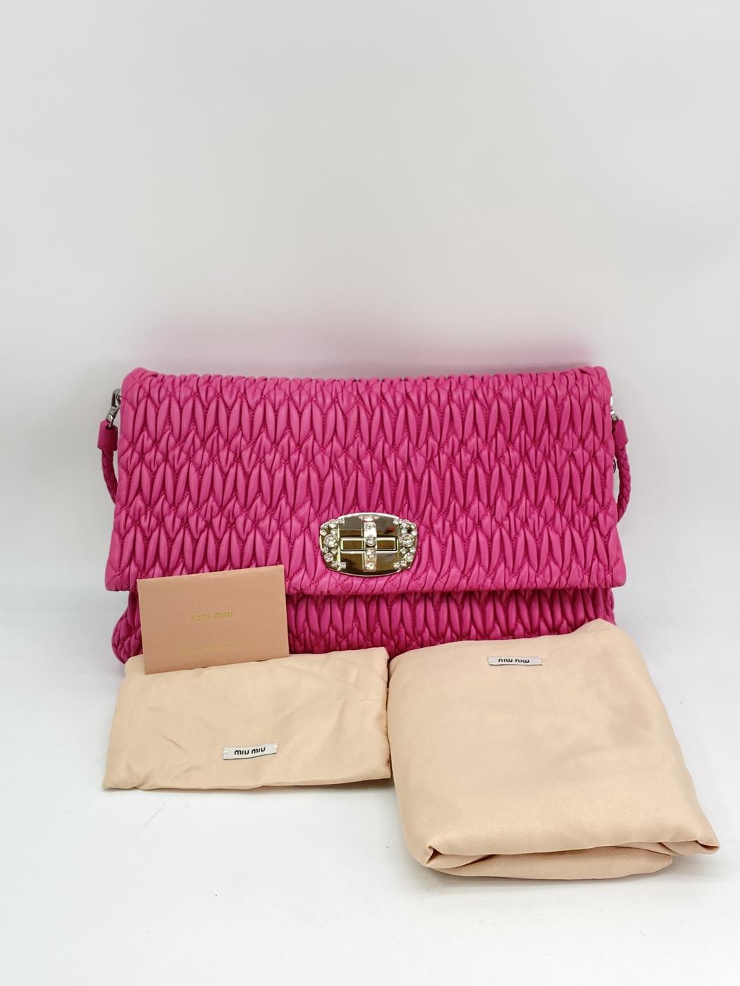 MIUMIU ミュウミュウ マテラッセ ナッパクリスタル ショルダーバッグ ピンク RP0233 3Way 管理番号：8787