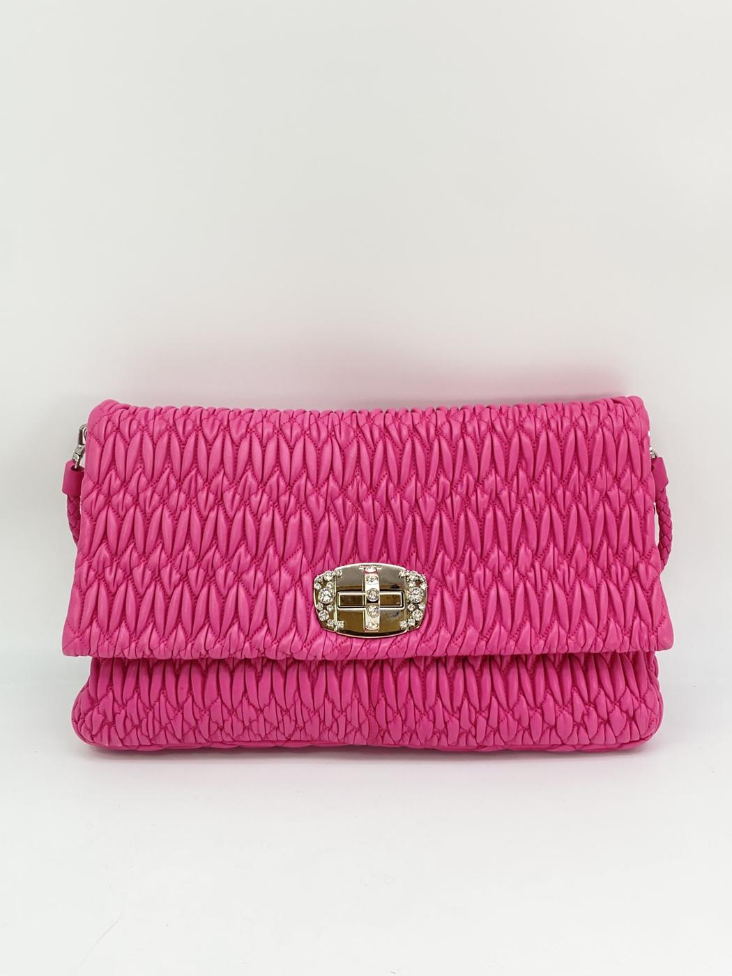 MIUMIU ミュウミュウ マテラッセ ナッパクリスタル ショルダーバッグ ピンク RP0233 3Way 管理番号：8787