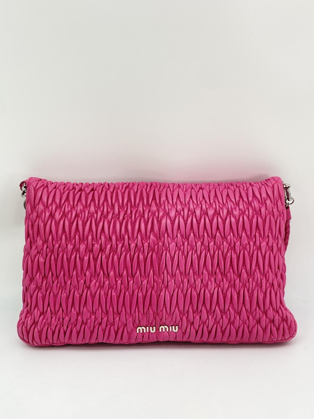 MIUMIU ミュウミュウ マテラッセ ナッパクリスタル ショルダーバッグ ピンク RP0233 3Way 管理番号：8787