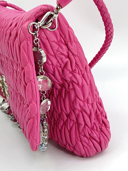 MIUMIU ミュウミュウ マテラッセ ナッパクリスタル ショルダーバッグ ピンク RP0233 3Way 管理番号：8787