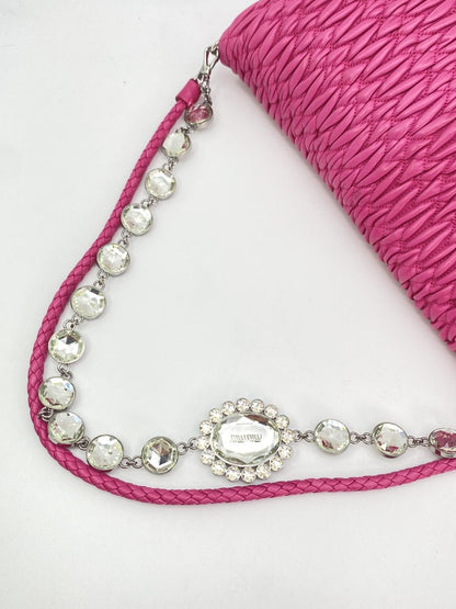 MIUMIU ミュウミュウ マテラッセ ナッパクリスタル ショルダーバッグ ピンク RP0233 3Way 管理番号：8787