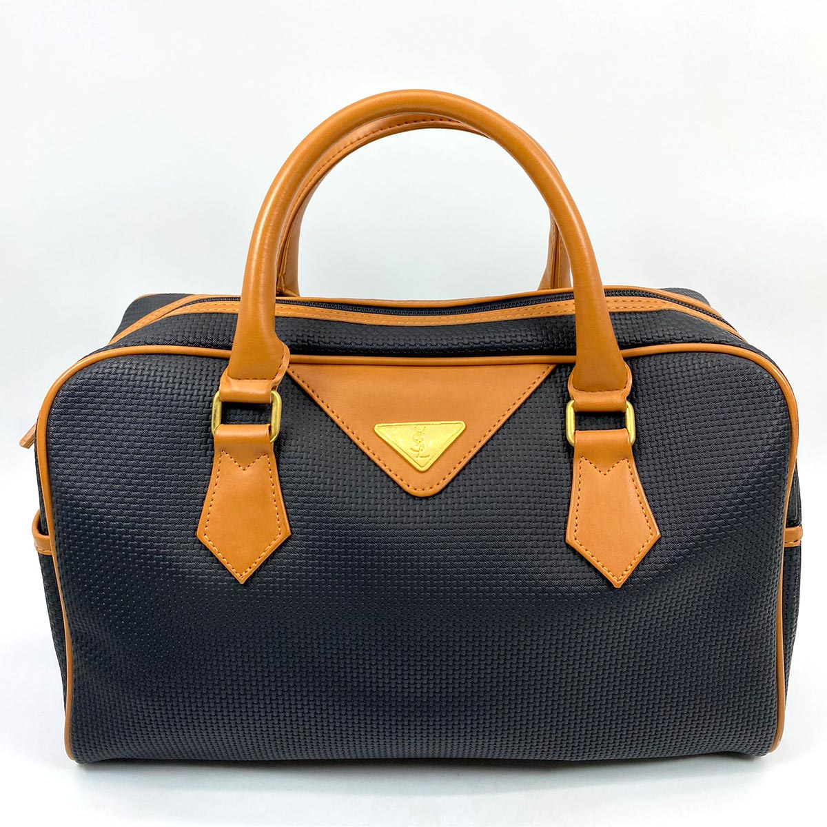 YSL イヴサンローラン YVES SAINT LAURENT ハンドバッグ ミニボストン カサンドラ ロゴ ヴィンテージ 管理番号：6875