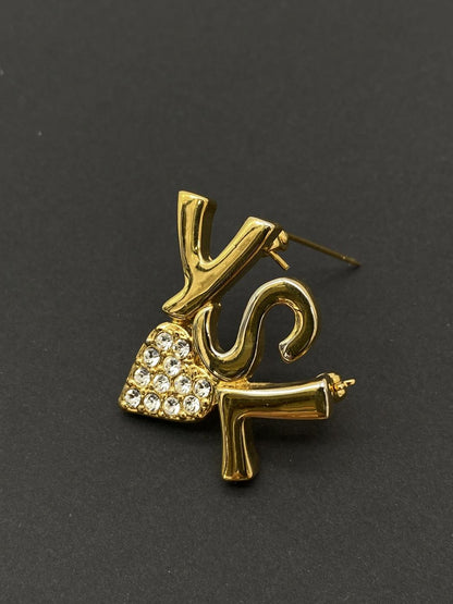 伊夫·圣罗兰 (Yves Saint Laurent) YSL 水钻胸针 GP 女士金色 参考编号：8721
