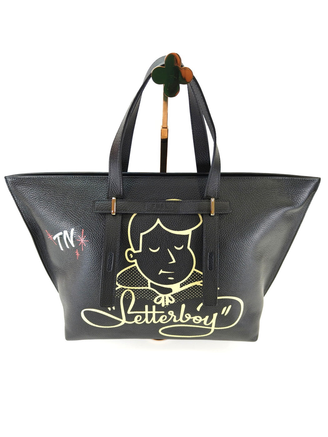 FURLA Giove Letterboy 手提包，日本限定款，黑色，货号：10406