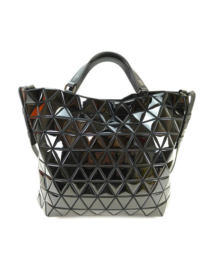 宝宝 ISSEY MIYAKE 水晶光泽两用手提包/单肩包，黑色。参考编号：10432。