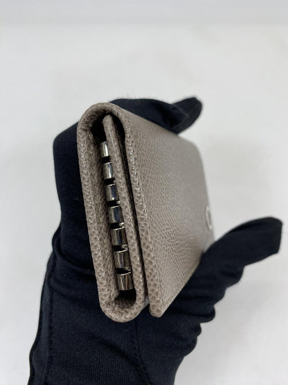 BVLGARI ブルガリ 名刺入れ ブルガリブルガリ グレー レザー キーケース 管理番号：6336★