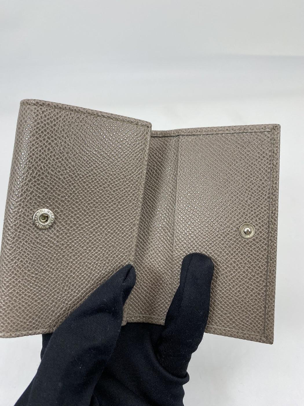 BVLGARI ブルガリ 名刺入れ ブルガリブルガリ グレー レザー キーケース 管理番号：6336★