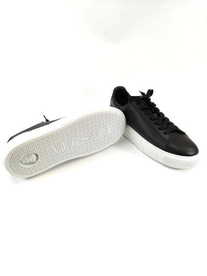 VERSACE Greca Low-Top Sneakers, Size 43 (28cm), Black, Reference Number: 10409