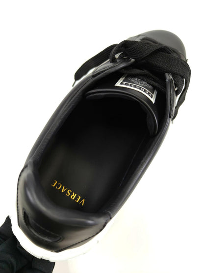 VERSACE Greca Low-Top Sneakers, Size 43 (28cm), Black, Reference Number: 10409