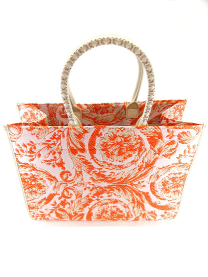 VERSACE ヴェルサーチ バロッコ アテナ ラージ トートバッグ オレンジ 管理番号：10410