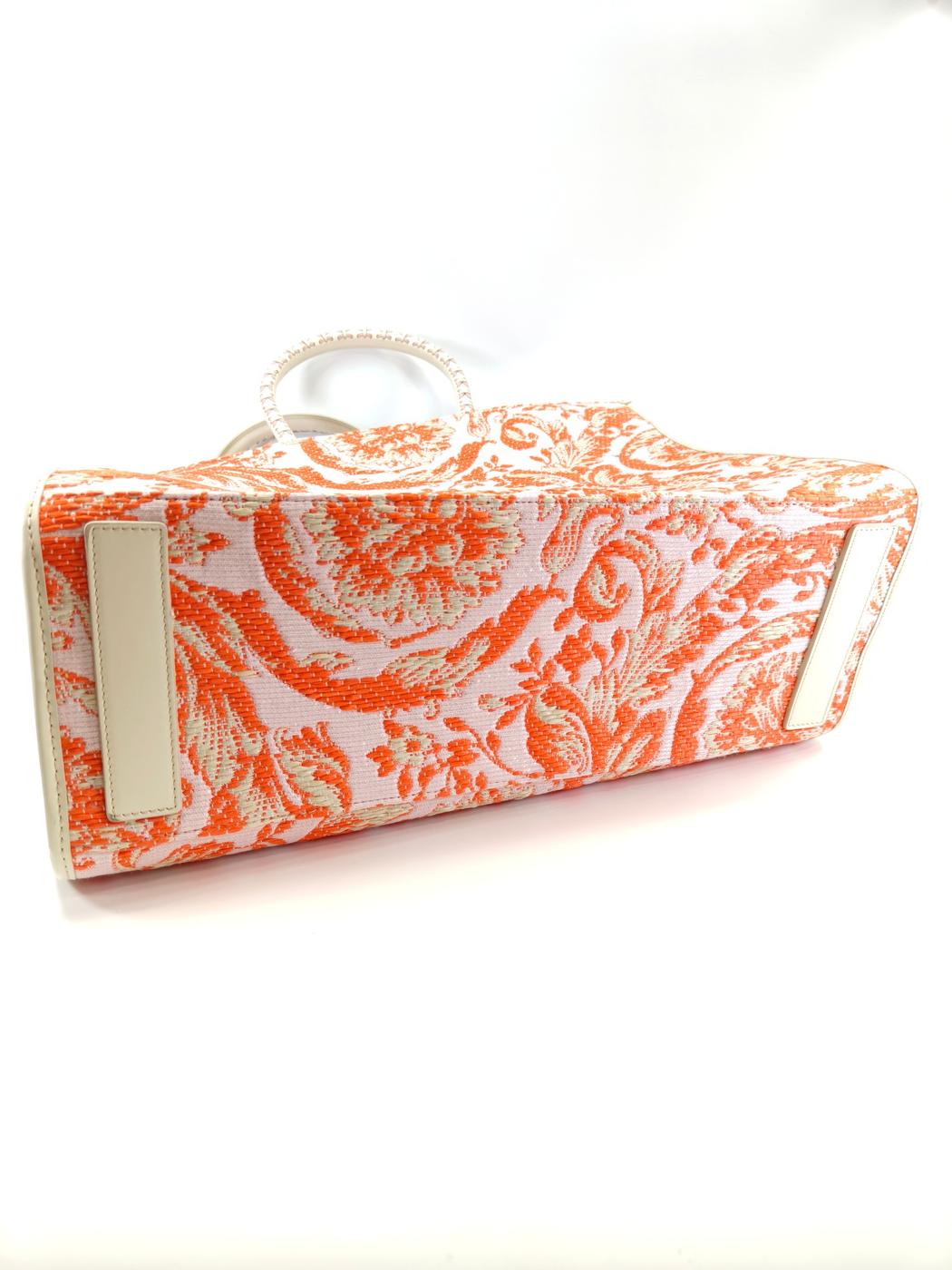 VERSACE ヴェルサーチ バロッコ アテナ ラージ トートバッグ オレンジ 管理番号：10410