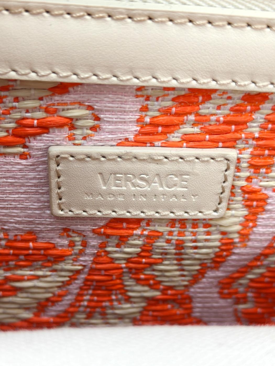 VERSACE ヴェルサーチ バロッコ アテナ ラージ トートバッグ オレンジ 管理番号：10410